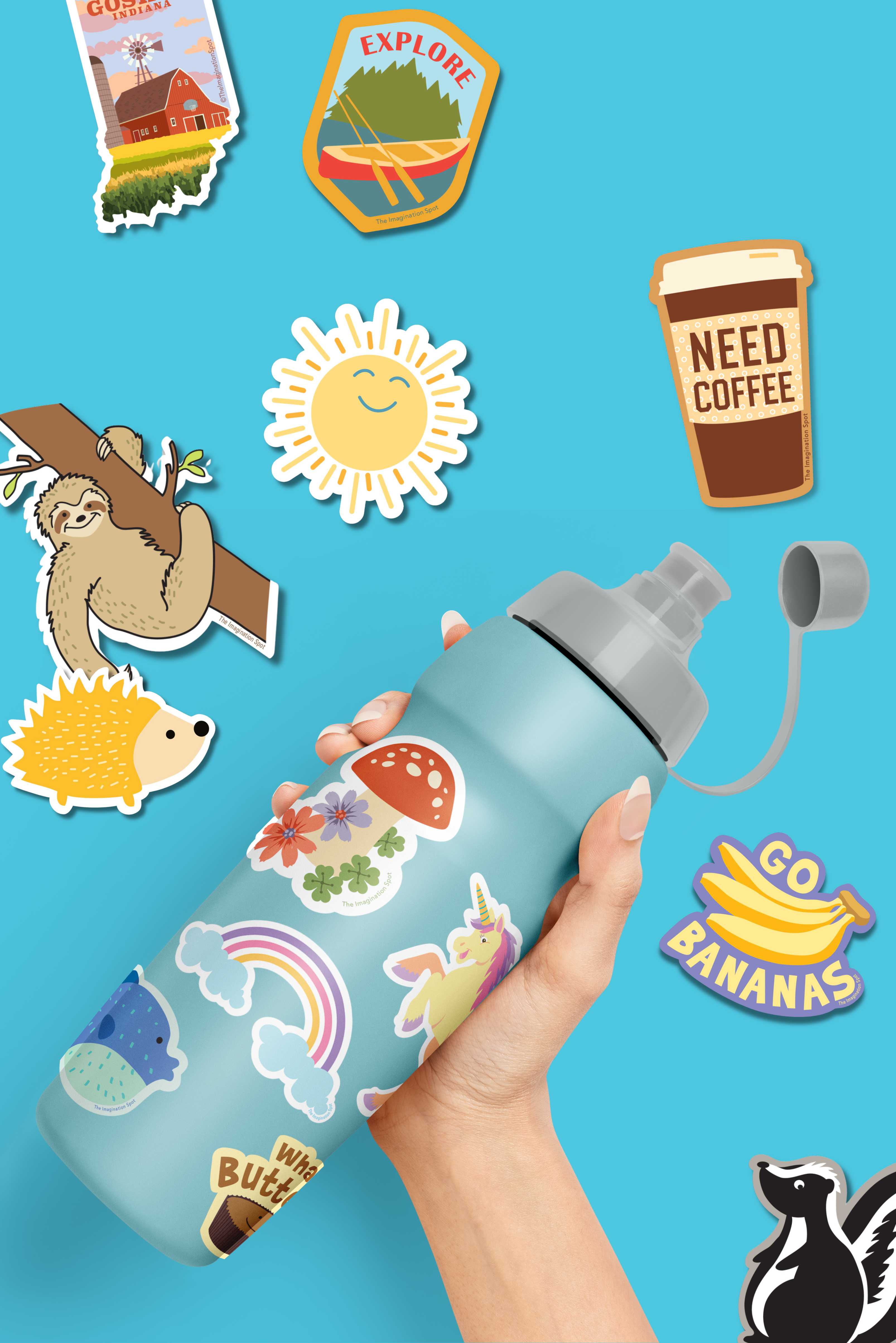 Vinyl stickers - The Imagination Spot - stickers for water bottles, laptops and more