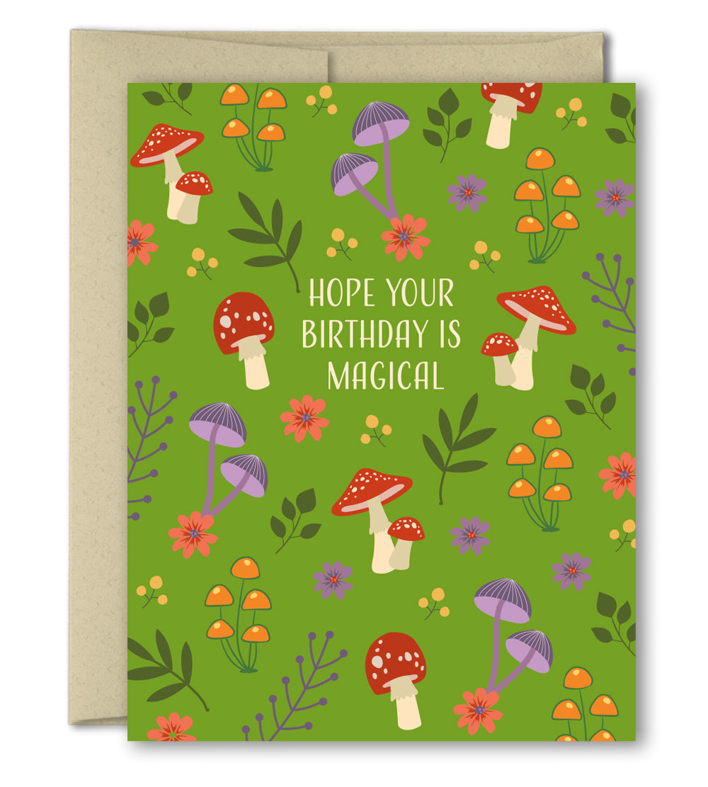 Mushroom Birthday Card - Hope your Birthday is Magical!