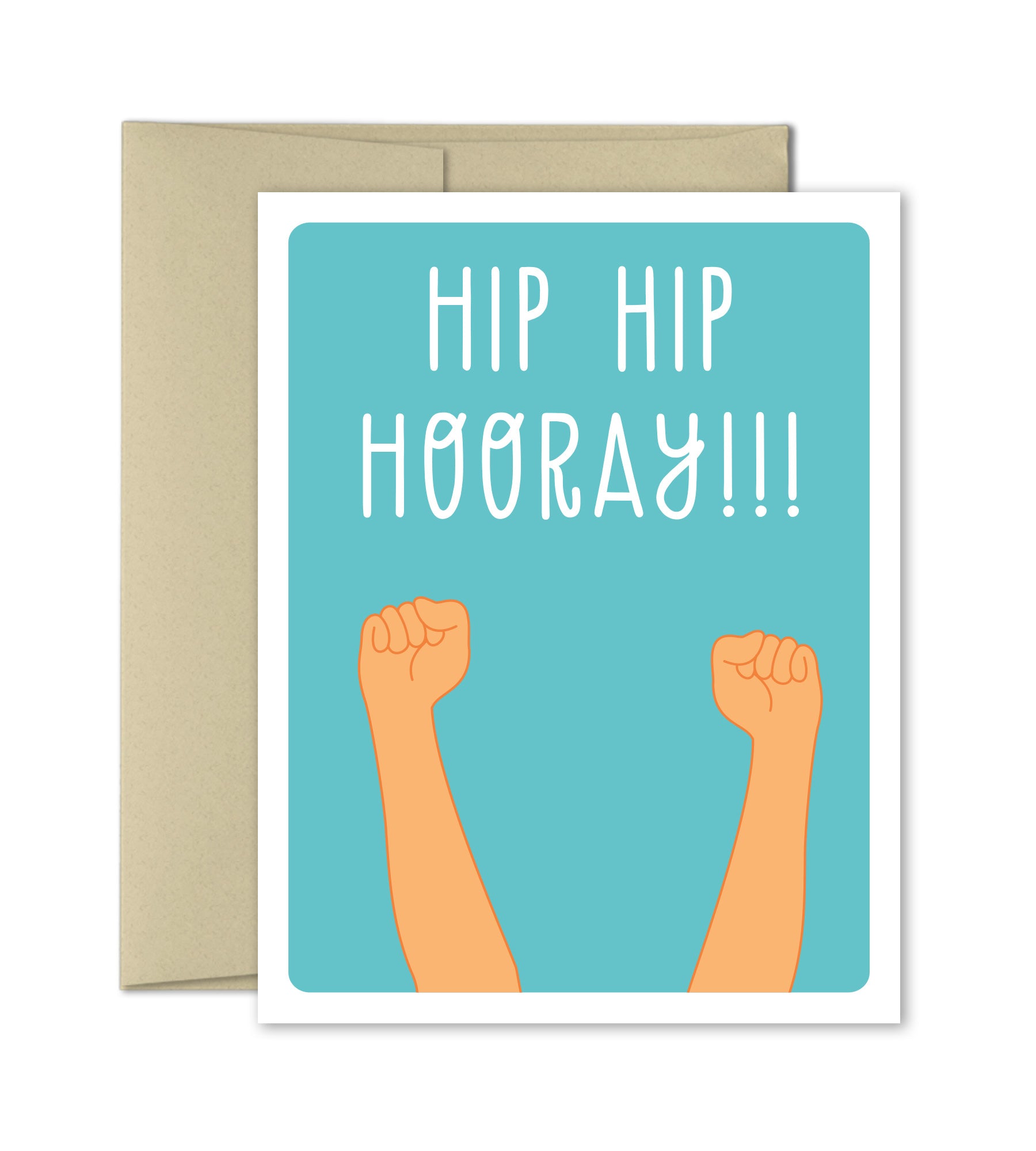 Tache Hip Hip Hooray Rainbow Handmade Greeting Card With Rainbow Envelope, TC334