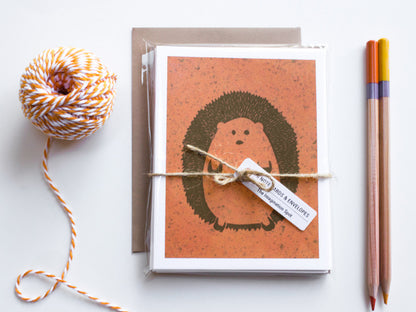 Hedgehog Note Card Set - Woodland Animals - Handmade Cards - The Imagination Spot - 3