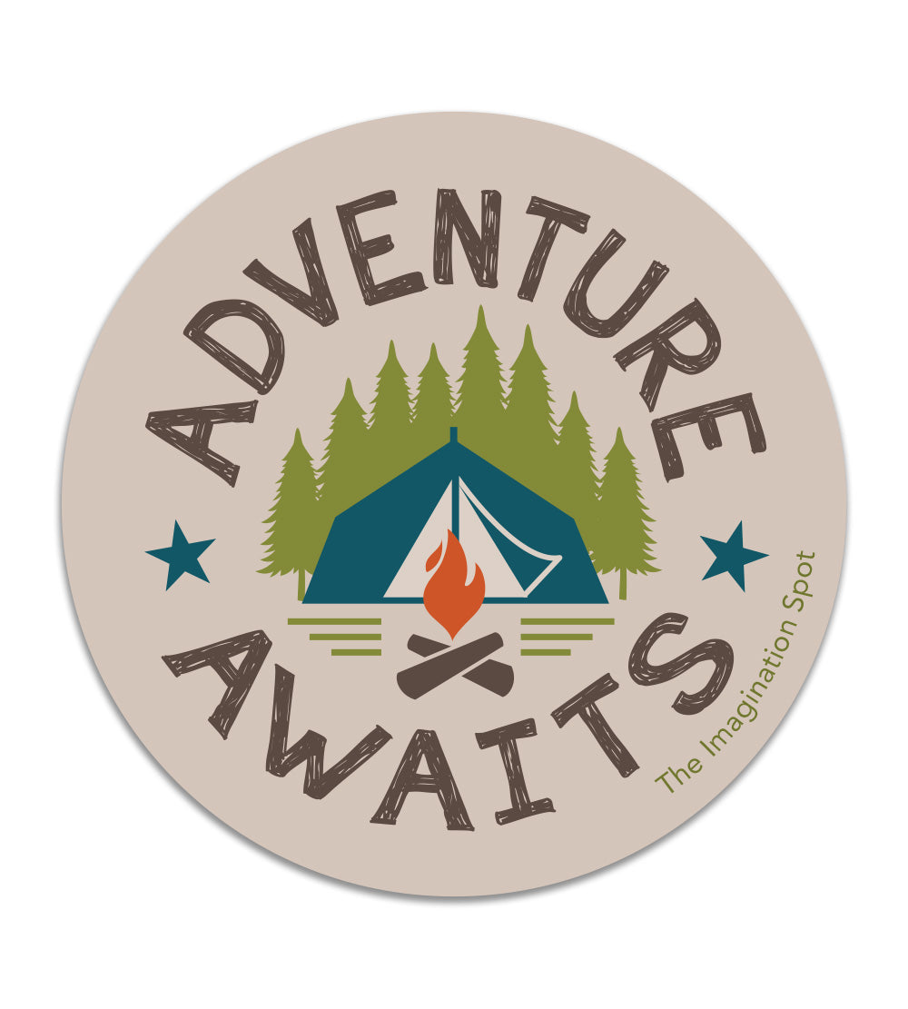 Vinyl Stickers - Adventure Awaits - camping sticker