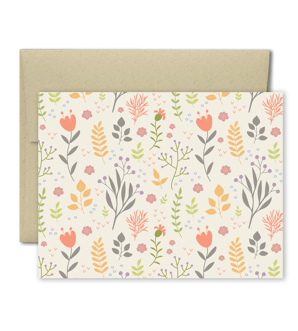 Note Card Set - Set of 8 cards - Floral Garden
