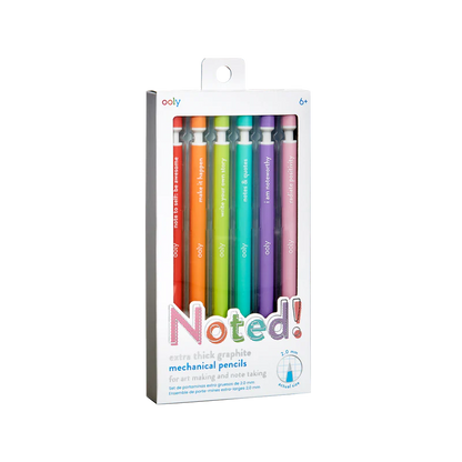Noted Extra Thick Graphite Mechanical Pencils - 6 pc Set