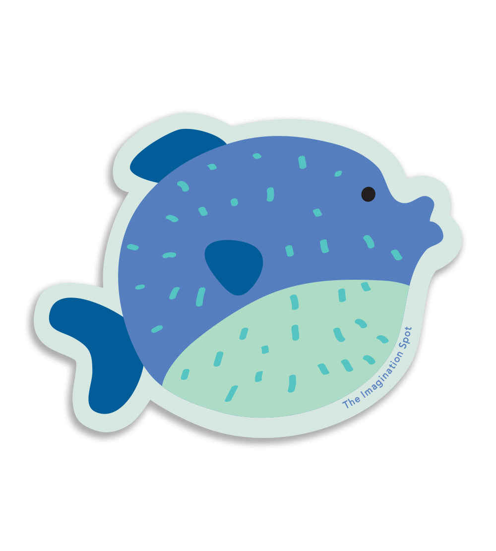 Vinyl Stickers - Puffer Fish - blue fish
