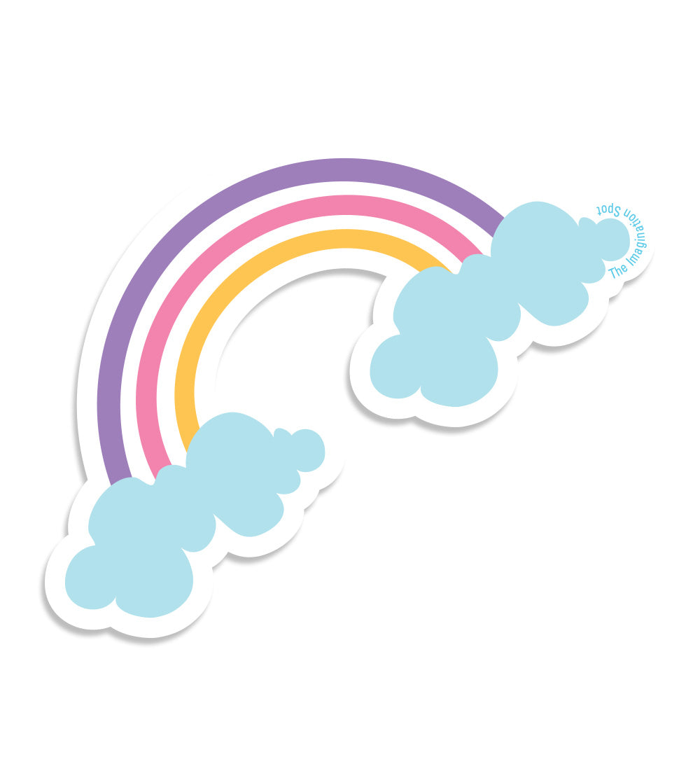 Vinyl Stickers - Rainbow - pastel rainbow and clouds sticker