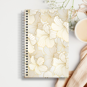 Hardcover Journal/Notebook - Gold Lillies
