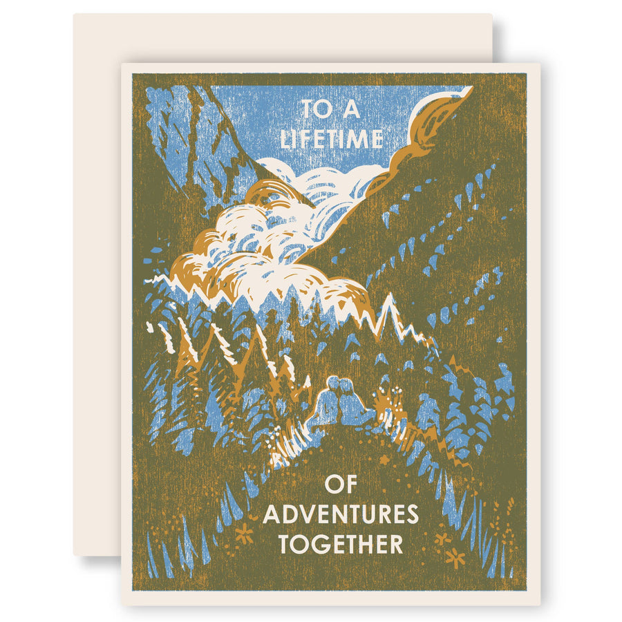 Lifetime of Adventures Letterpress Card - Love Anniversary Card