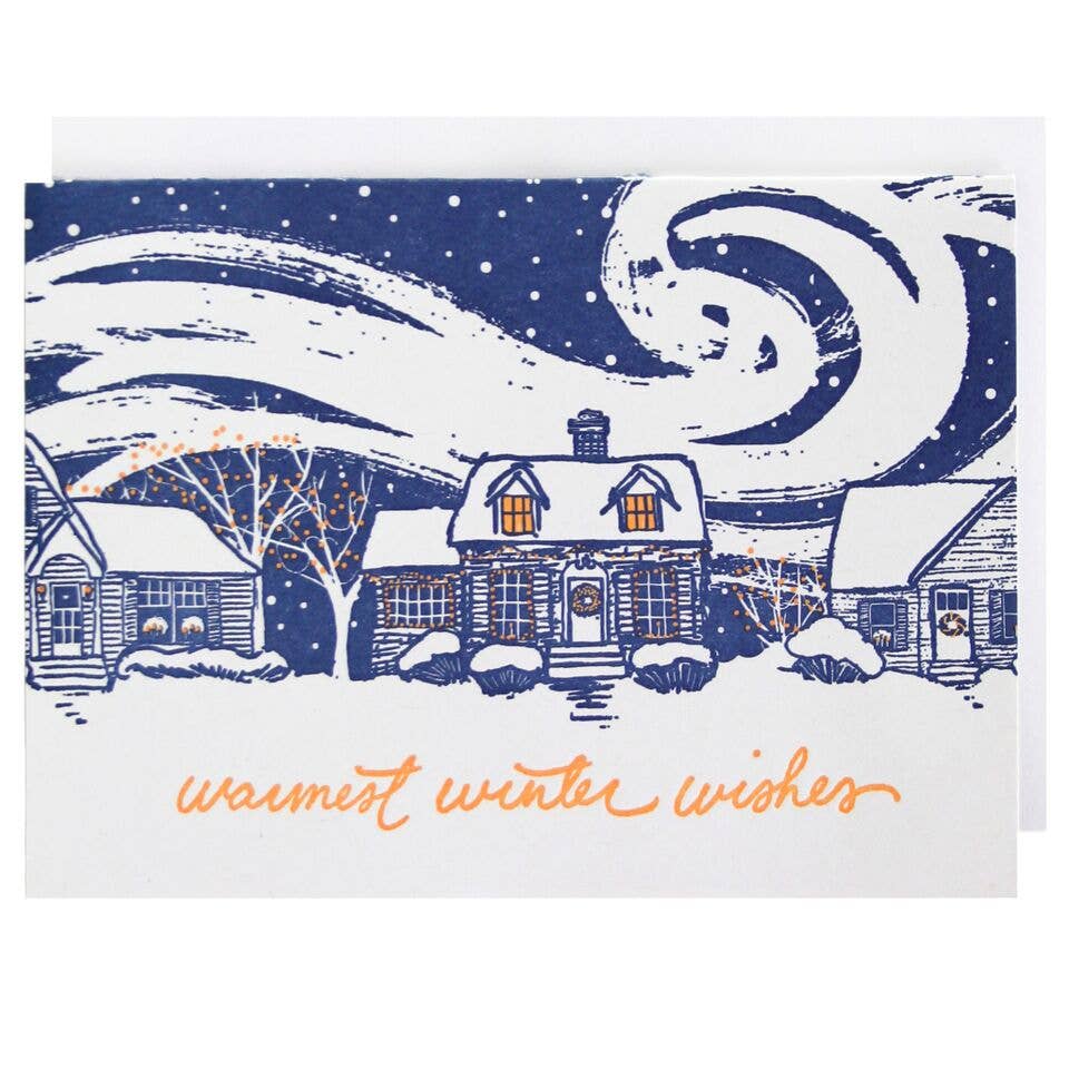 Snow-Covered Home - Holiday Card