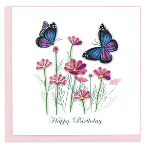 Flowers & Butterflies - Birthday Card