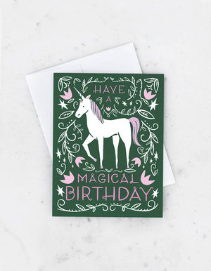 Magical Unicorn - Birthday Card