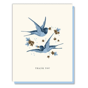 Blue Birds Thank You Card