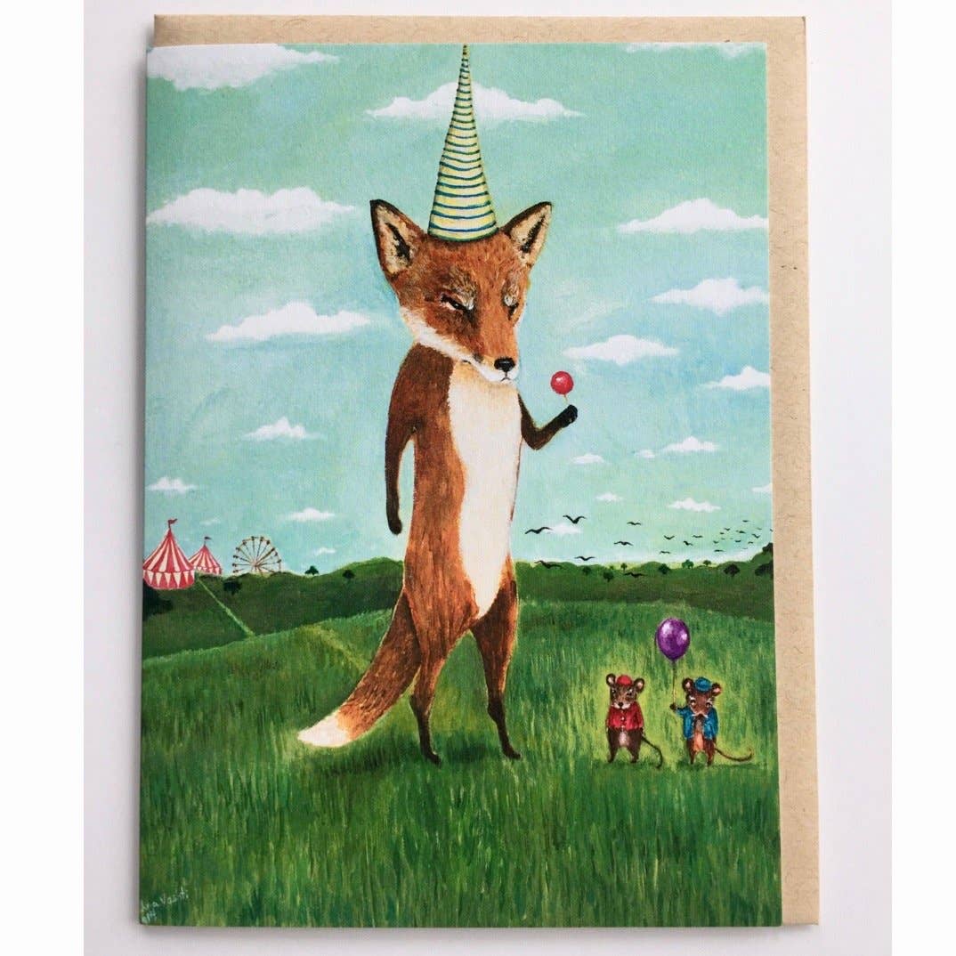 Blank Fox Card - Birthday Card