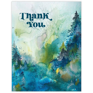 Abstract Forest Thank You Card