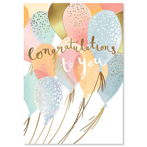 Congrats Balloons - Congratulations Card
