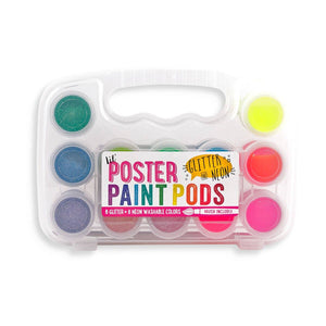 Lil' Paint Pods Neon & Glitter Poster Paint - Set of 12