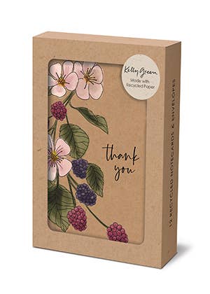 Blackberres Boxed Cards - Thank you note card set