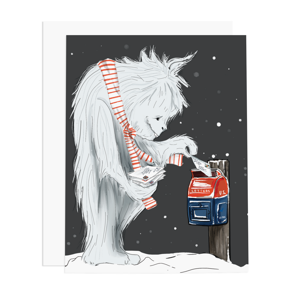 Yeti Sending Letters - Holiday Card