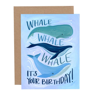 Birthday Whales - Greeting Card