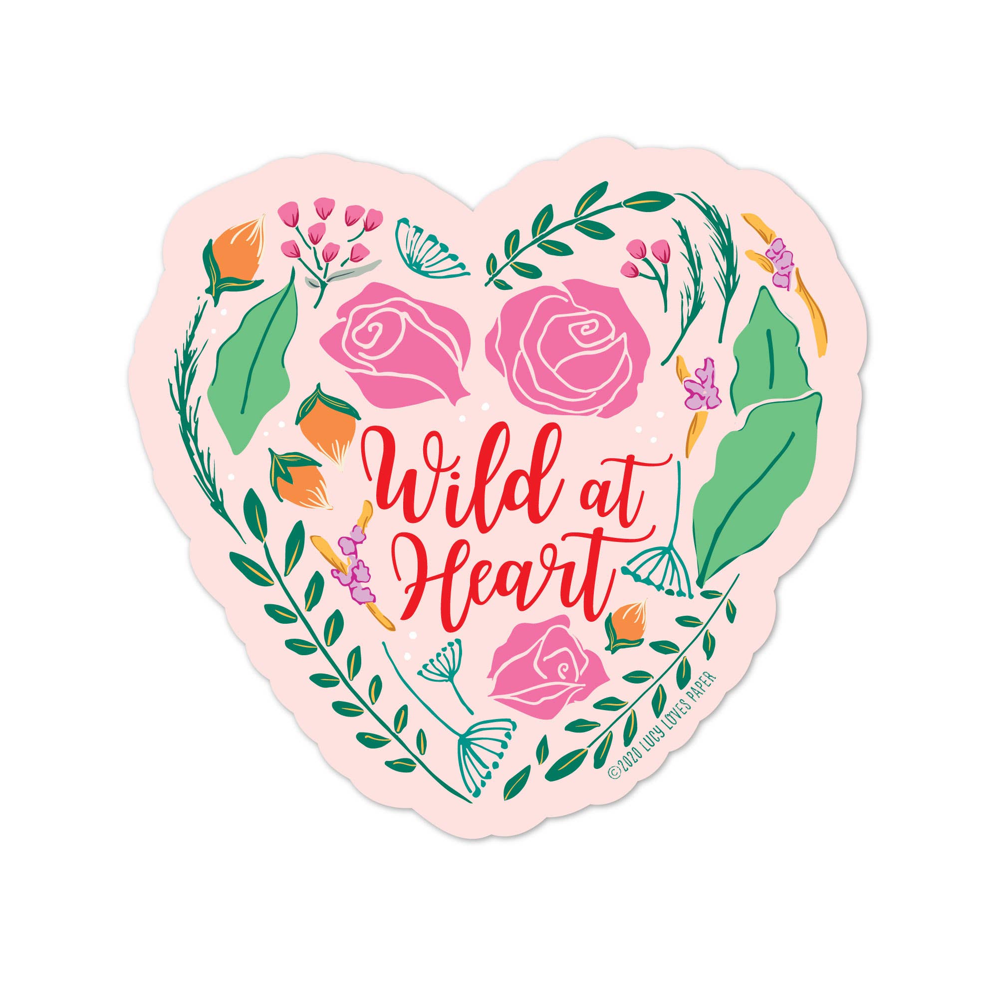 Wild At Heart - Floral Vinyl Sticker