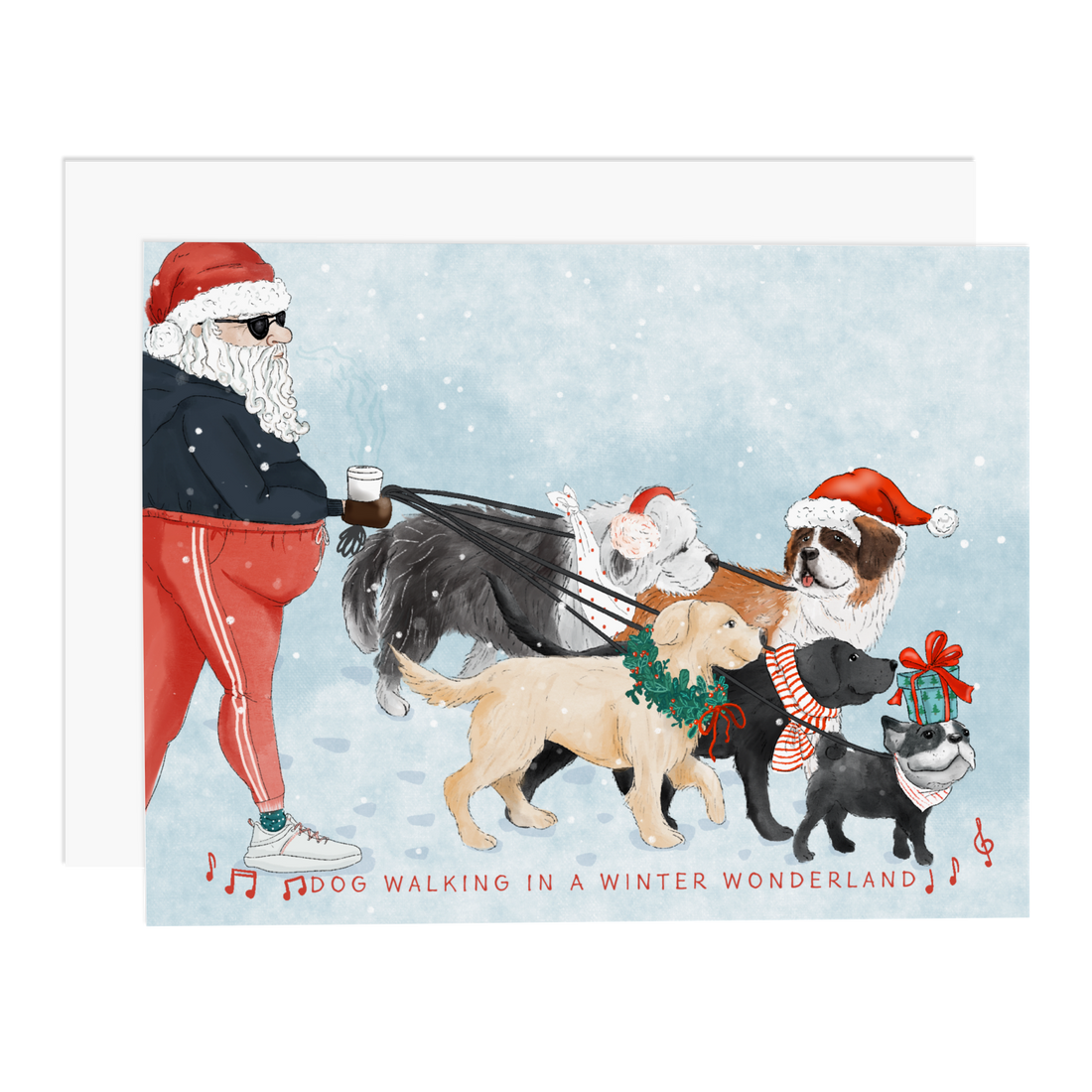 70% OFF Dog Walking in a Winter Wonderland - Holiday Card