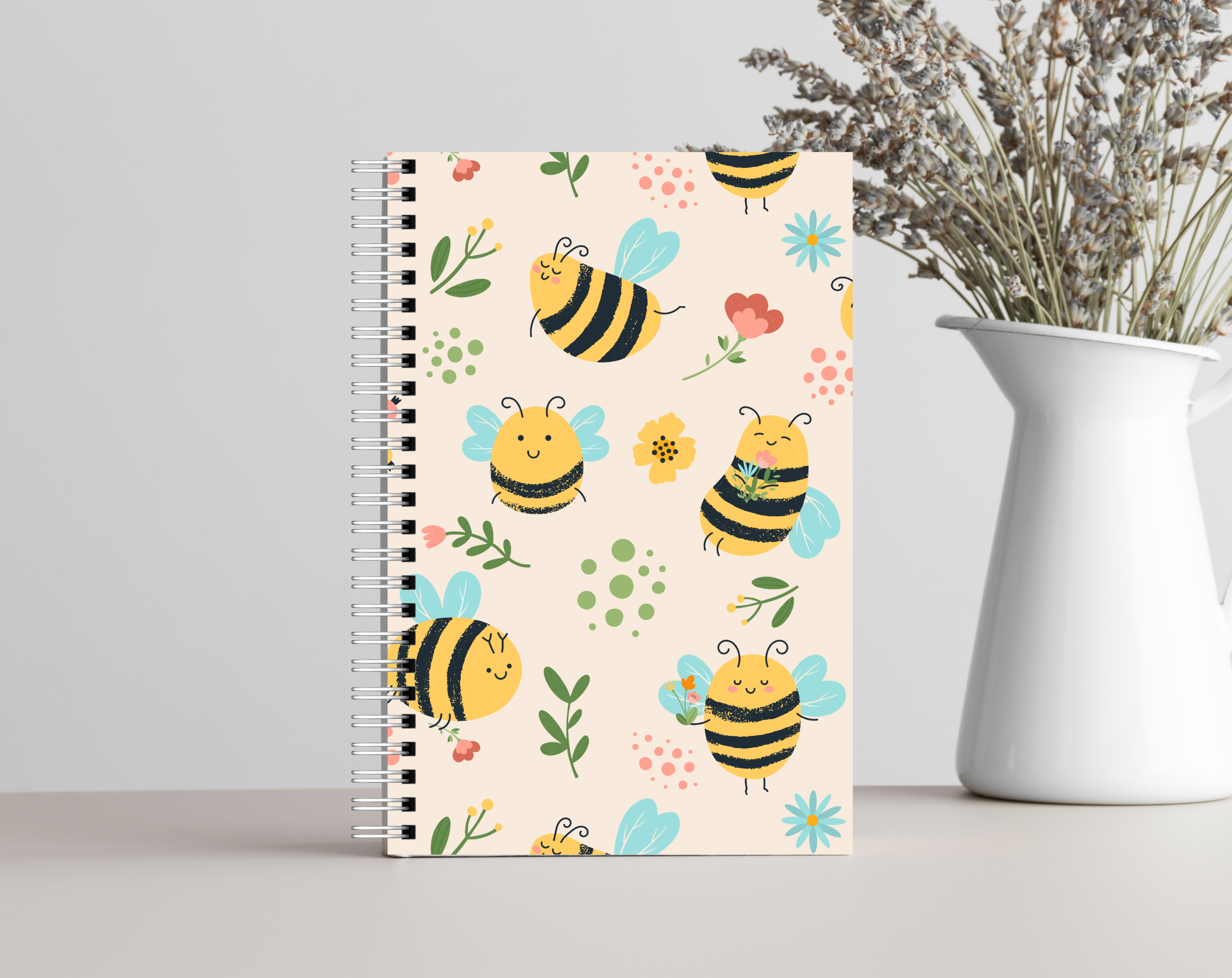 Hardcover Spiral Journal — Bumble Bees