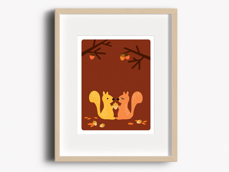Home Decor Art Print - Squirrels - Woodland Animals Wall Art - The Imagination Spot - 1