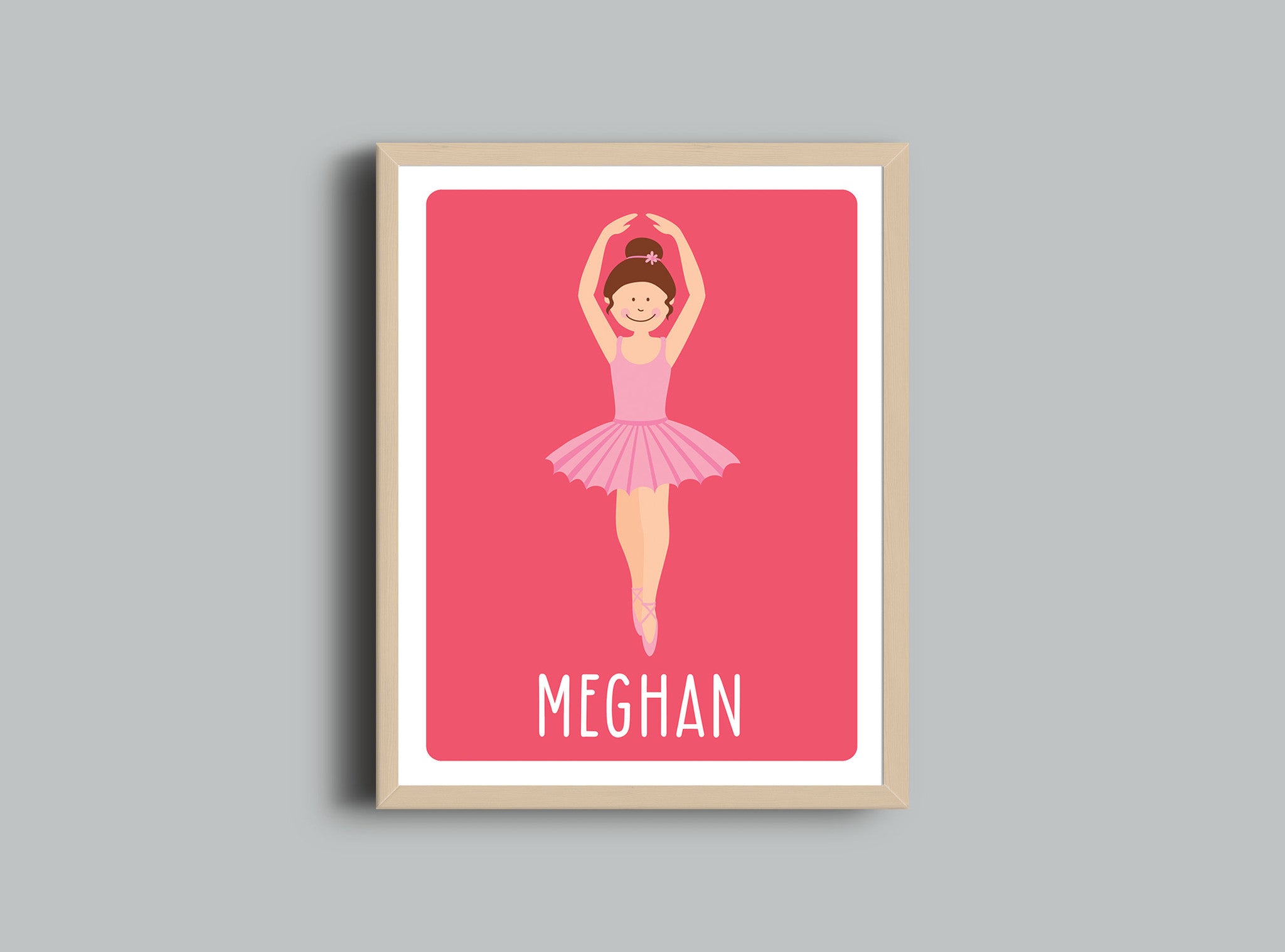 Ballerina Personalized Name Wall Art Set of 3, Monogram Initial