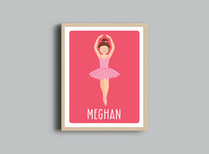 Personalized Art Print - Ballerina - Nursery Wall Art - The Imagination Spot - 1