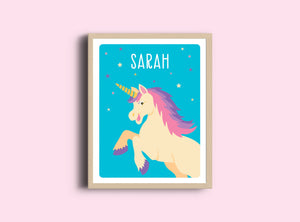 Personalized Art Print - Unicorn - Nursery Wall Art - The Imagination Spot - 1