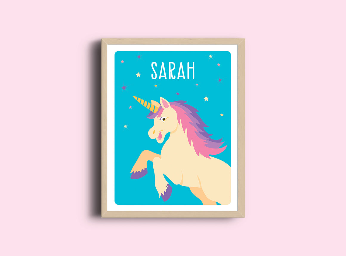 Personalized Art Print - Unicorn - Nursery Wall Art - The Imagination Spot - 1
