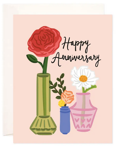 Anniversary Vases - Greeting Card