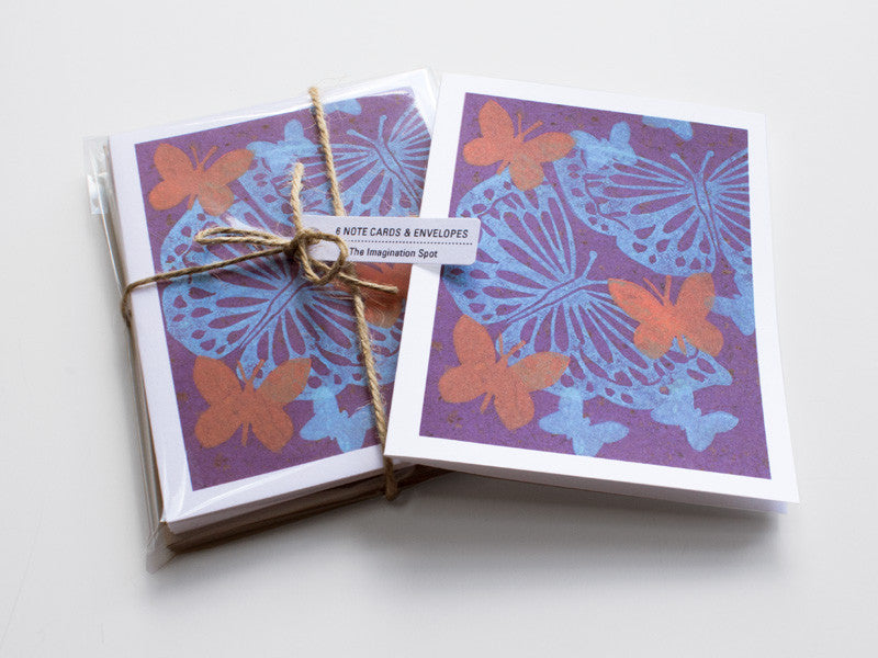 Butterfly Note Card Set - Linocut - Handmade Cards - The Imagination Spot - 3