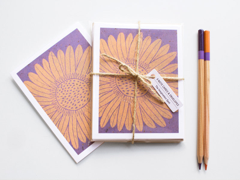 Daisy Note Card Set - Floral Cards - Handmade Cards - The Imagination Spot - 3