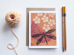 Dragonfly Note Card Set - Linocut - Handmade Cards - The Imagination Spot - 4