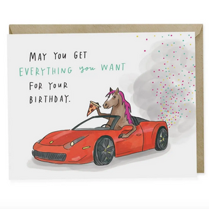 Pony Ferrari Birthday - Card