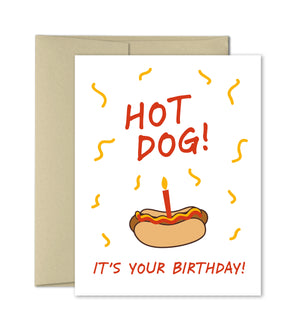 Funny Birthday Card - Hot Dog Birthday