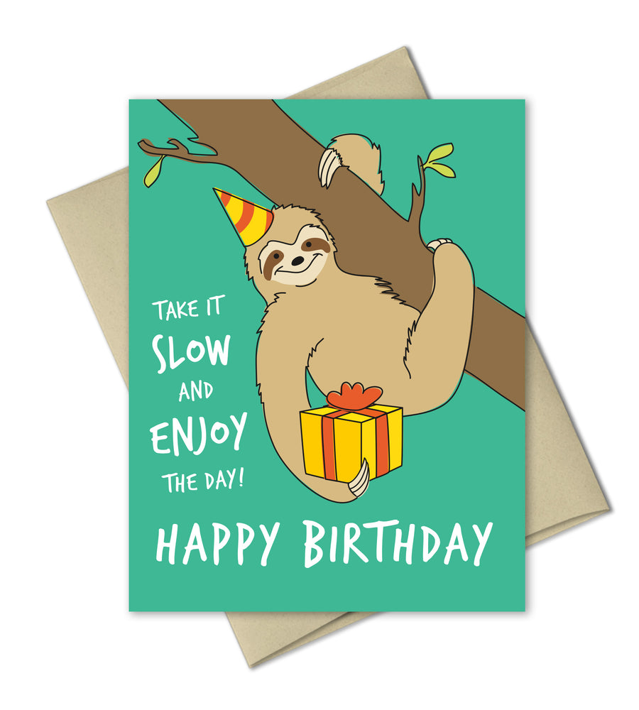 Birthday Greeting Card - Sloth Birthday