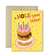 Cute birthday card with fun stacked donuts and candles.