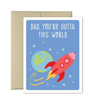 Father's Day Card - Outta World Dad - The Imagination Spot