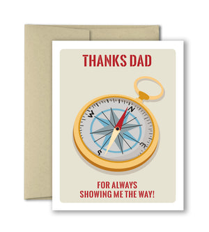 Father's Day Card - Thanks For Showing Me The Way