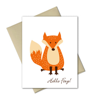 Hello Foxy - Illustrated greeting card by The Imagination Spot - The Imagination Spot