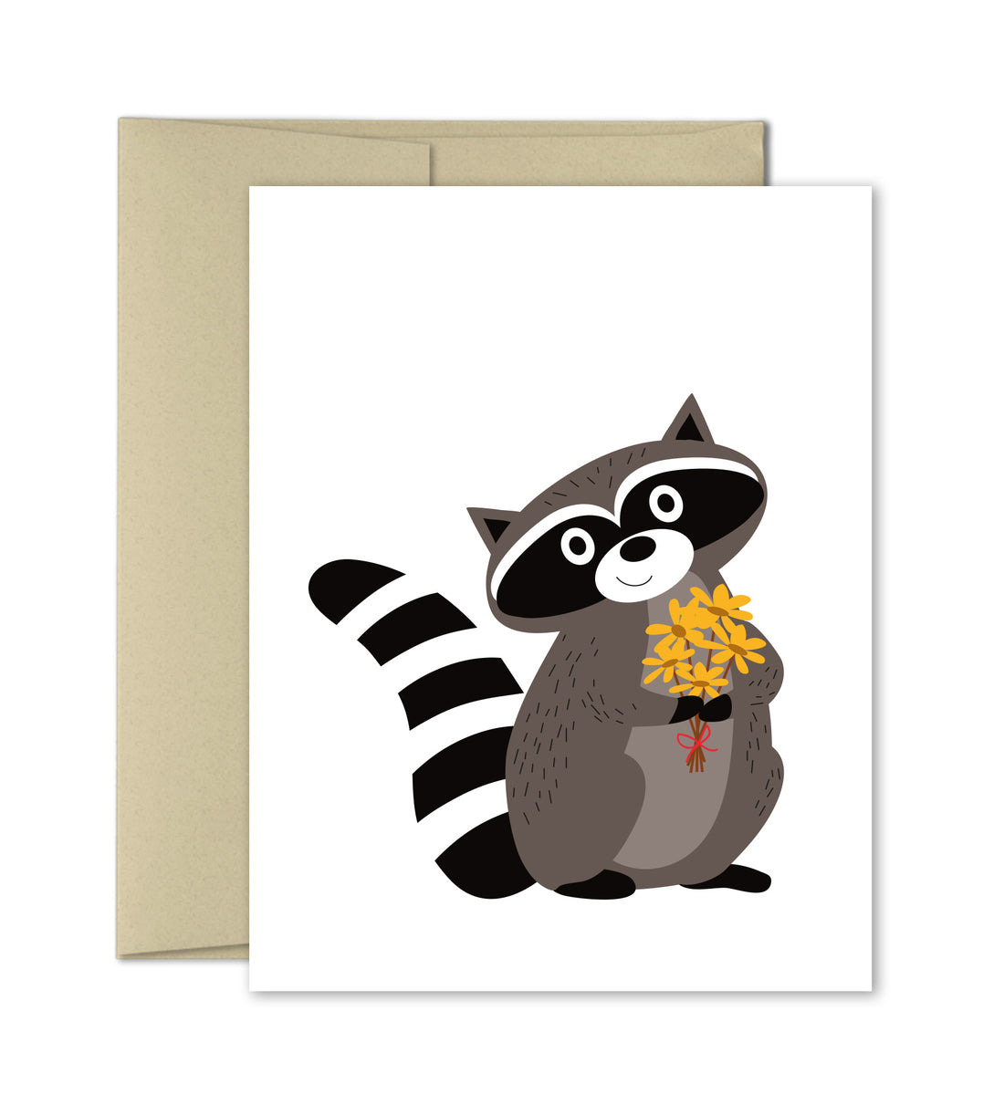 Just Because Card - Raccoon with Flowers by The Imagination Spot - The Imagination Spot