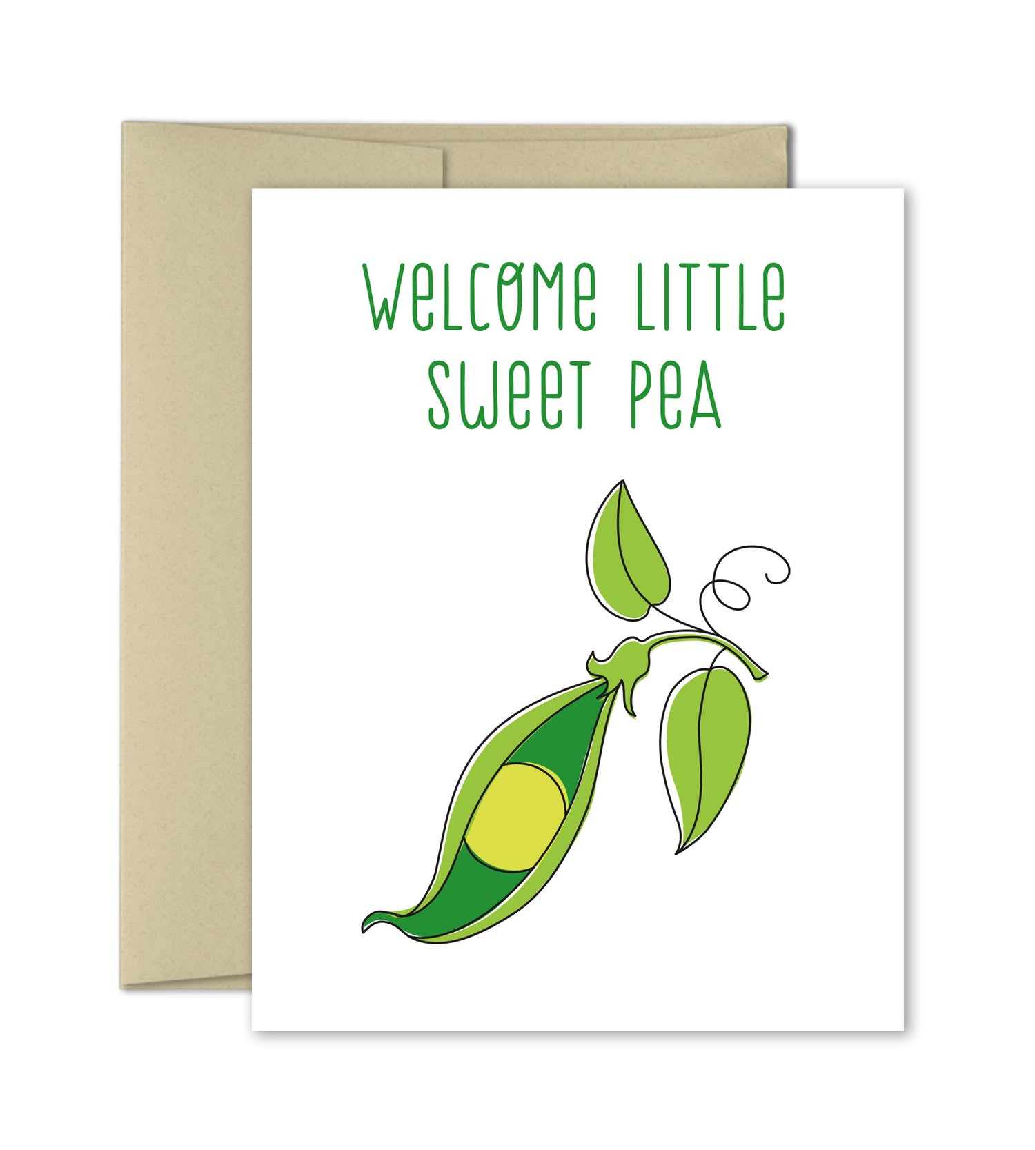 Welcome little Sweet Pea - New Baby Congratulations Card by The Imagination Spot - The Imagination Spot