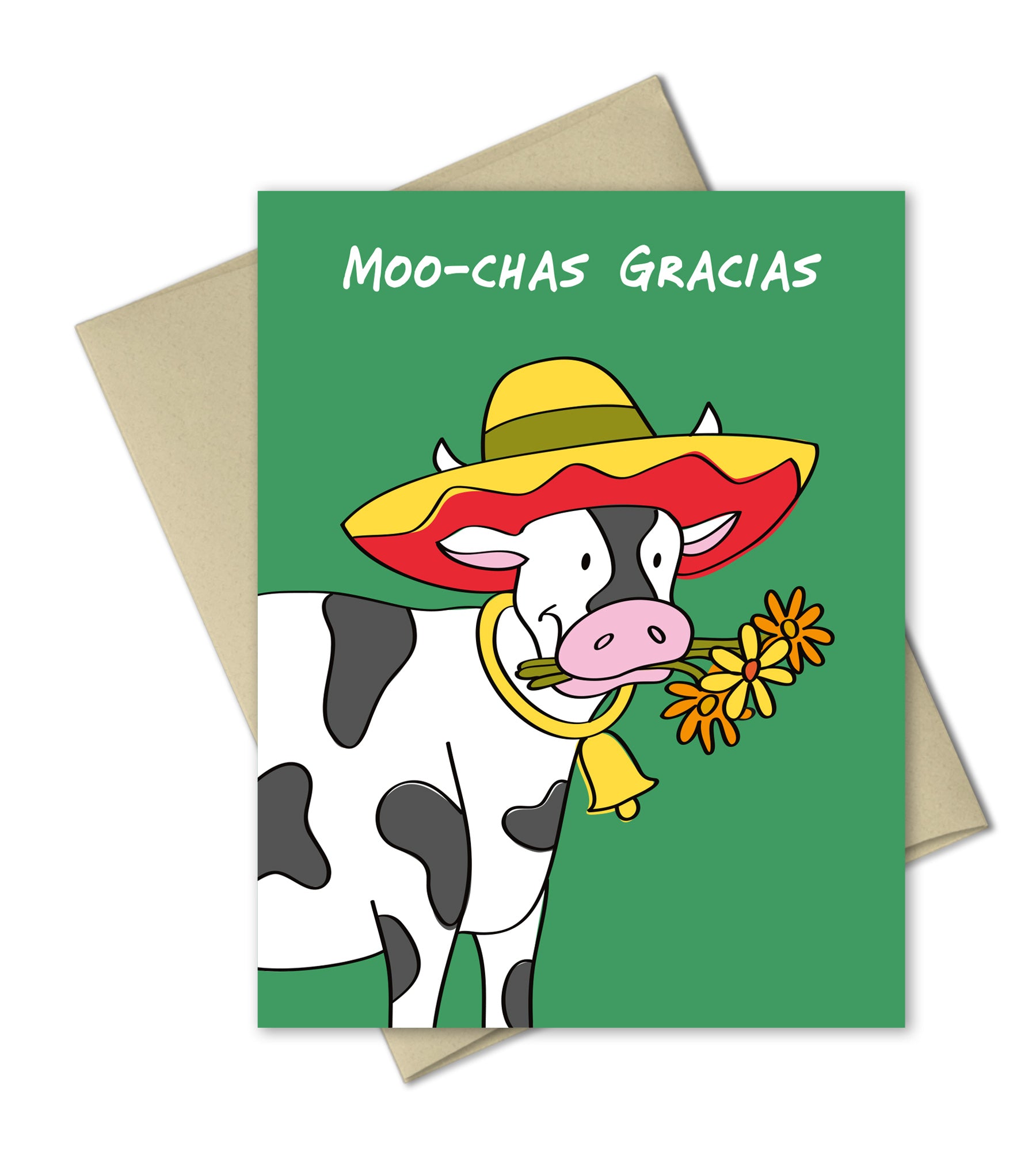 Cute Cow Thank you card - Moochas Gracias by The Imagination Spot