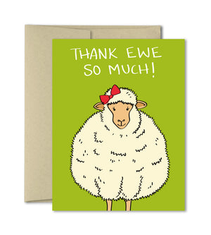 Cute Thank you sheep card - Thank Ewe by The Imagination Spot