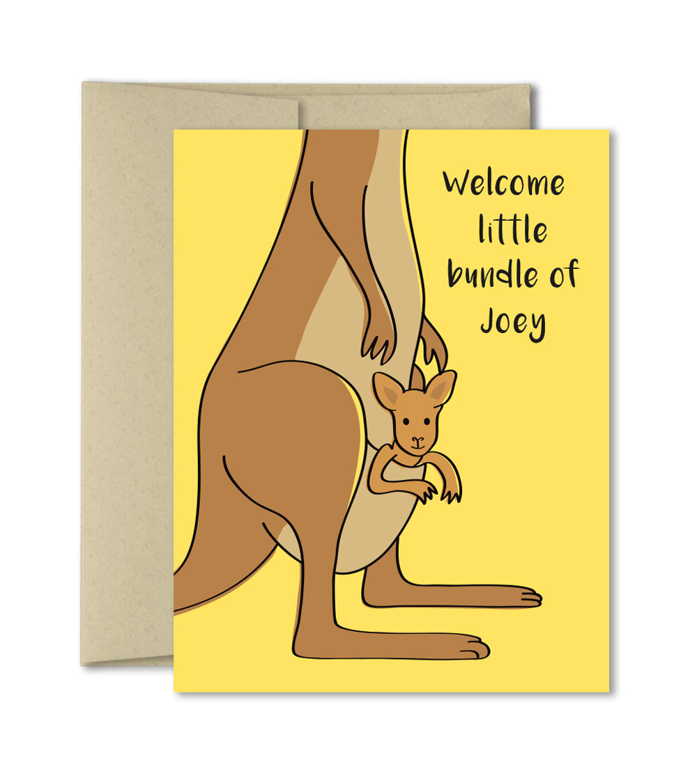 Cute New baby card - Welcome little bundle of Joey - Card by The Imagination Spot