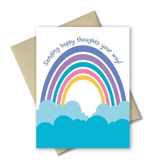 Thinking Of You Card - Sending Happy Thoughts - Rainbow Card