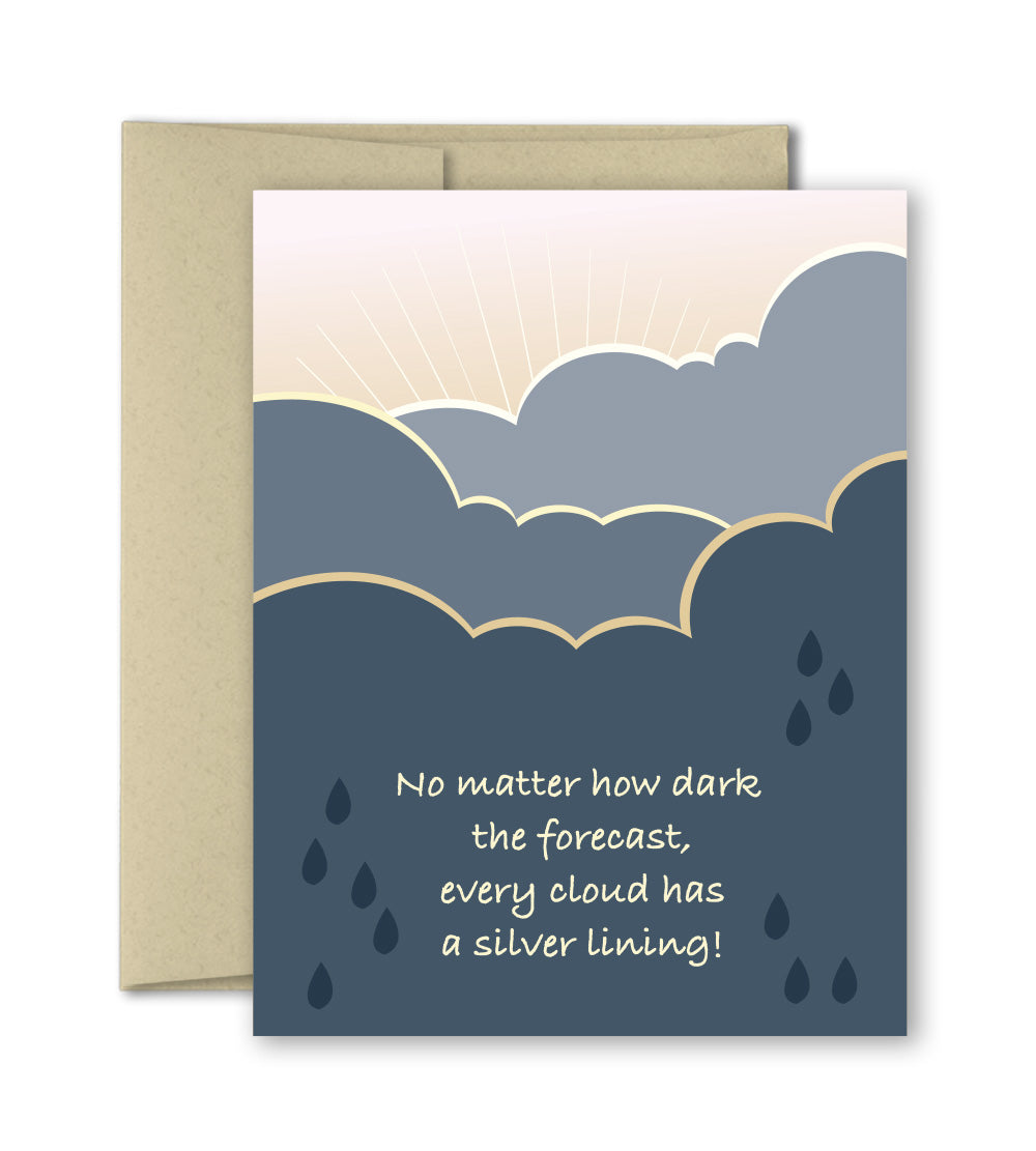 Thinking of You Card - Every Cloud has a Silver Lining