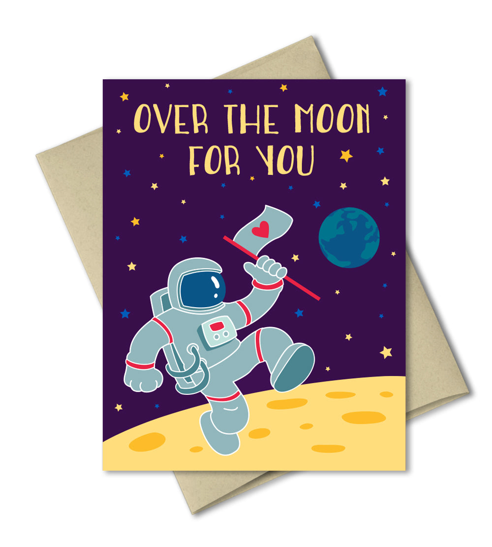Love Valentine Card - Over the Moon by The Imagination Spot