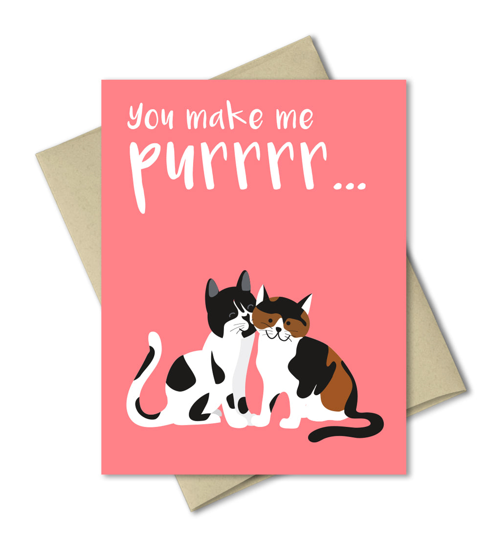 Cats Love Card - Pet Valentines Card - You Make Me Purr by The Imagination Spot